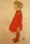 Little Girl with Blond Hair in a Red Dress
