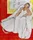 Girl with White Robe on Red Background